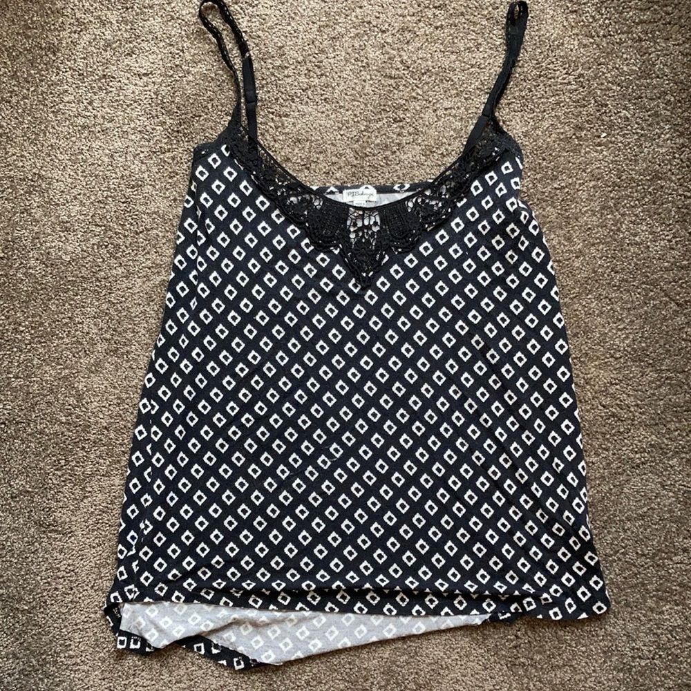 PJ Salvage black geometric pj top